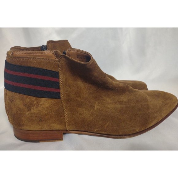 Aldo Men\'s Tan Suede Chukka Boots with Navy & Red Stripe Detail main image 11
